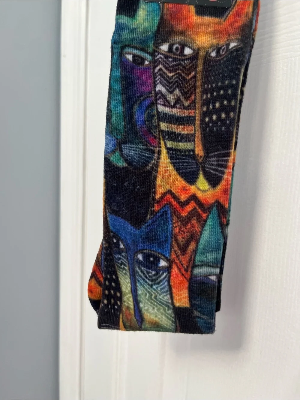 Laurel Burch Men’s Multicolor Graphic Socks Vibrant Cat Pattern Sz 6.5-12 New